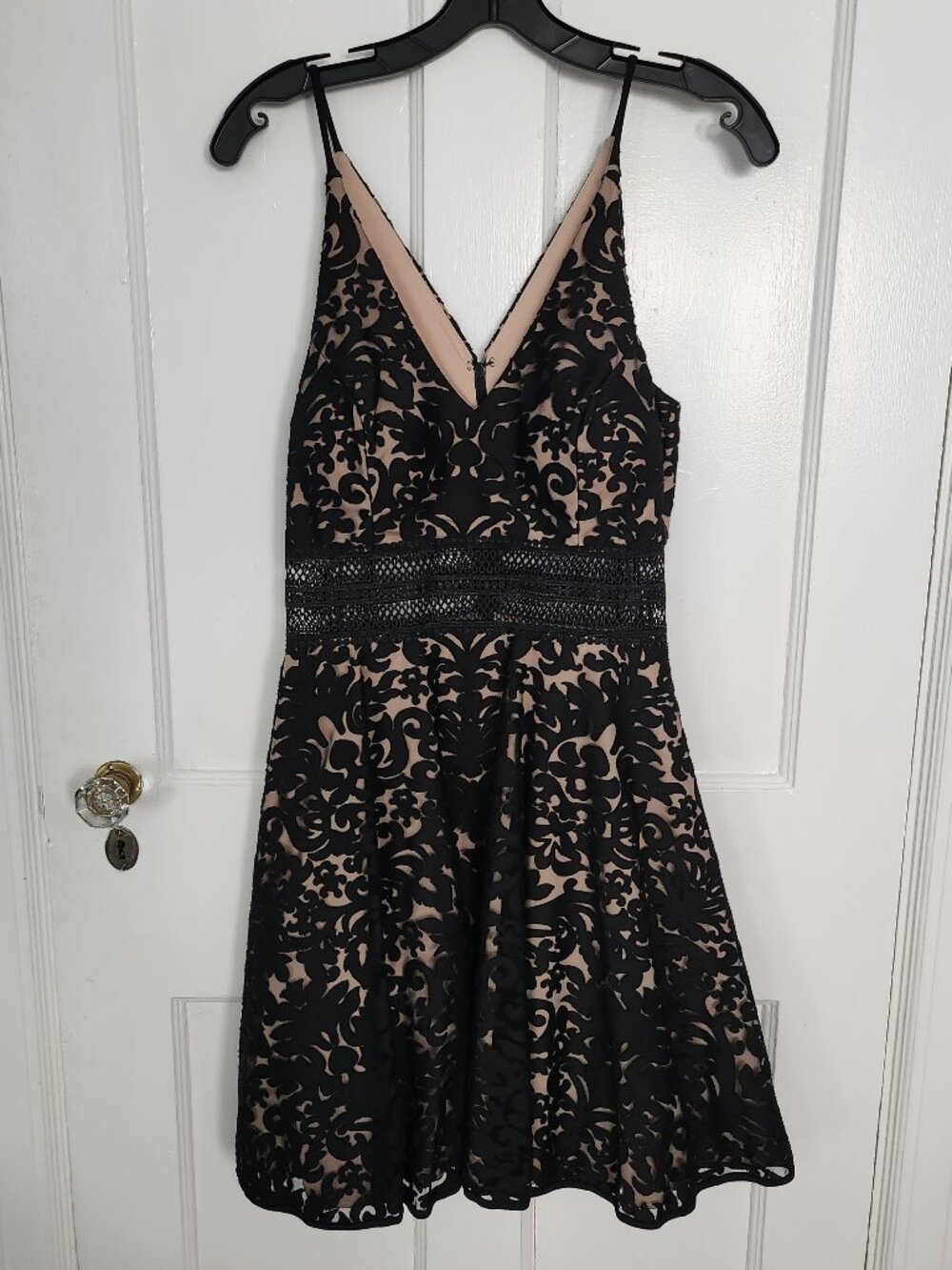 Xscape Burnout Floral Fit Flare Skater Cocktail Dress